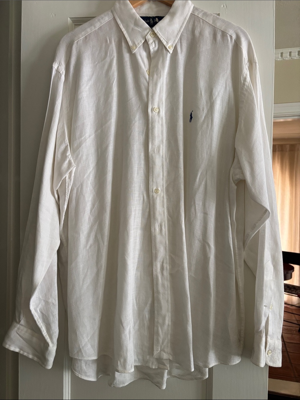 Polo by Ralph Lauren Blake White Button-Down Dress Shirt with Navy Pony